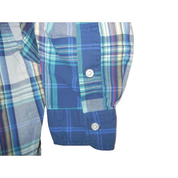 Vintage Ralph Lauren Blaire Shirt Blue Plaid Cotton Long Sleeve Button Down - Picture 8 of 9
